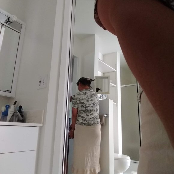 vintage 80s cream midi below the knee half slip - Picture 9 of 10